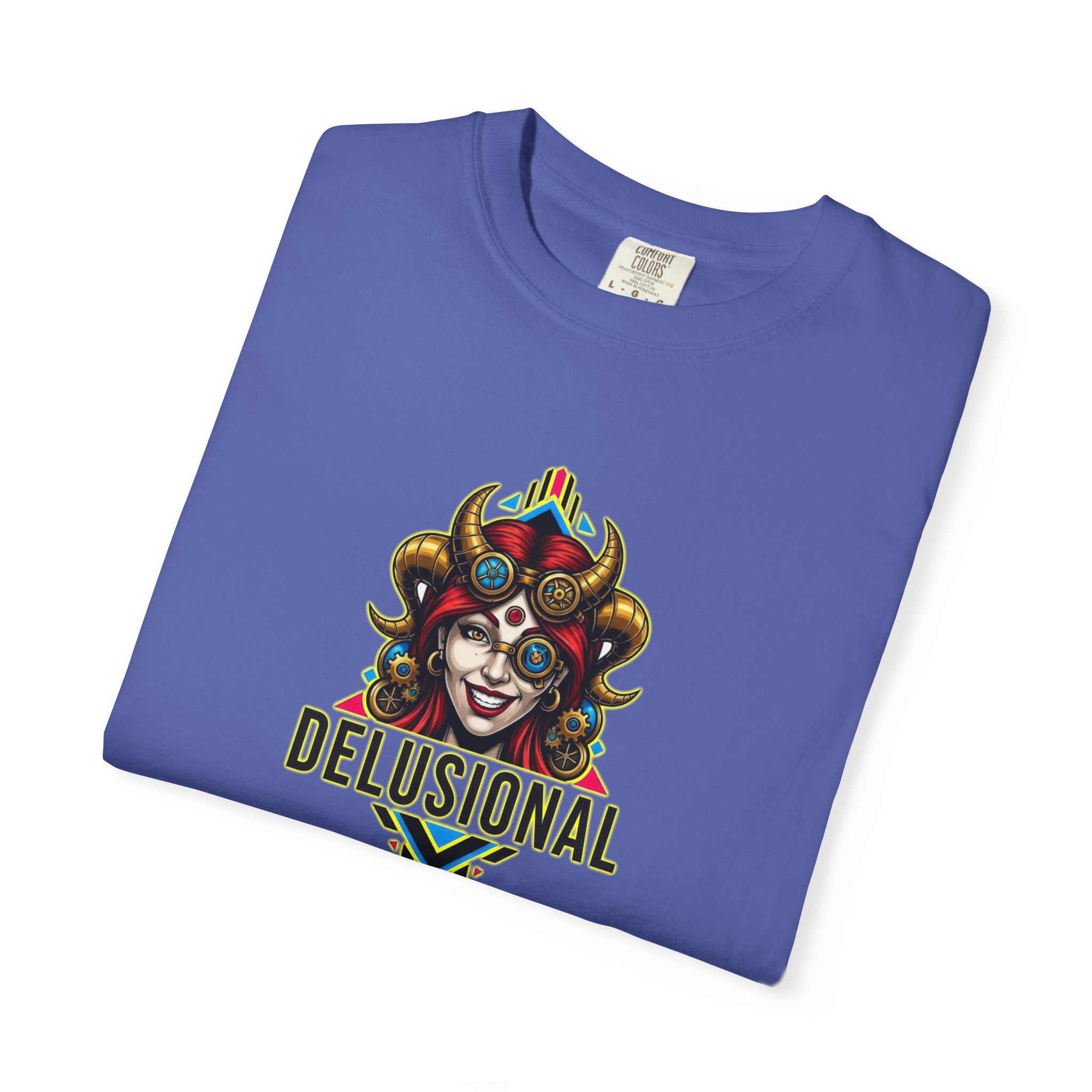 DELUSIONAL - LADY DEVIL - Unisex Garment-Dyed T-shirt - Image 8