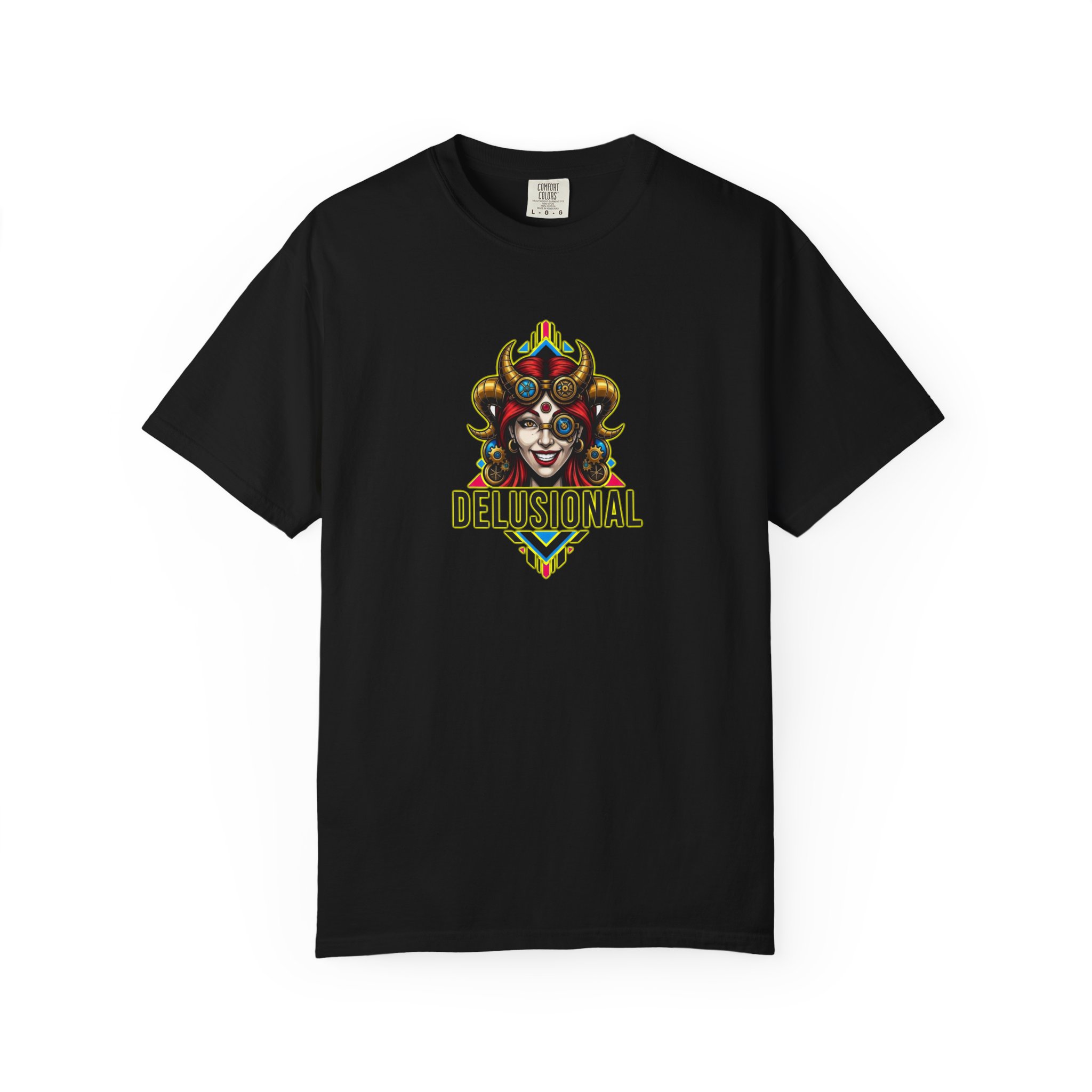 DELUSIONAL - LADY DEVIL - Unisex Garment-Dyed T-shirt - Image 10