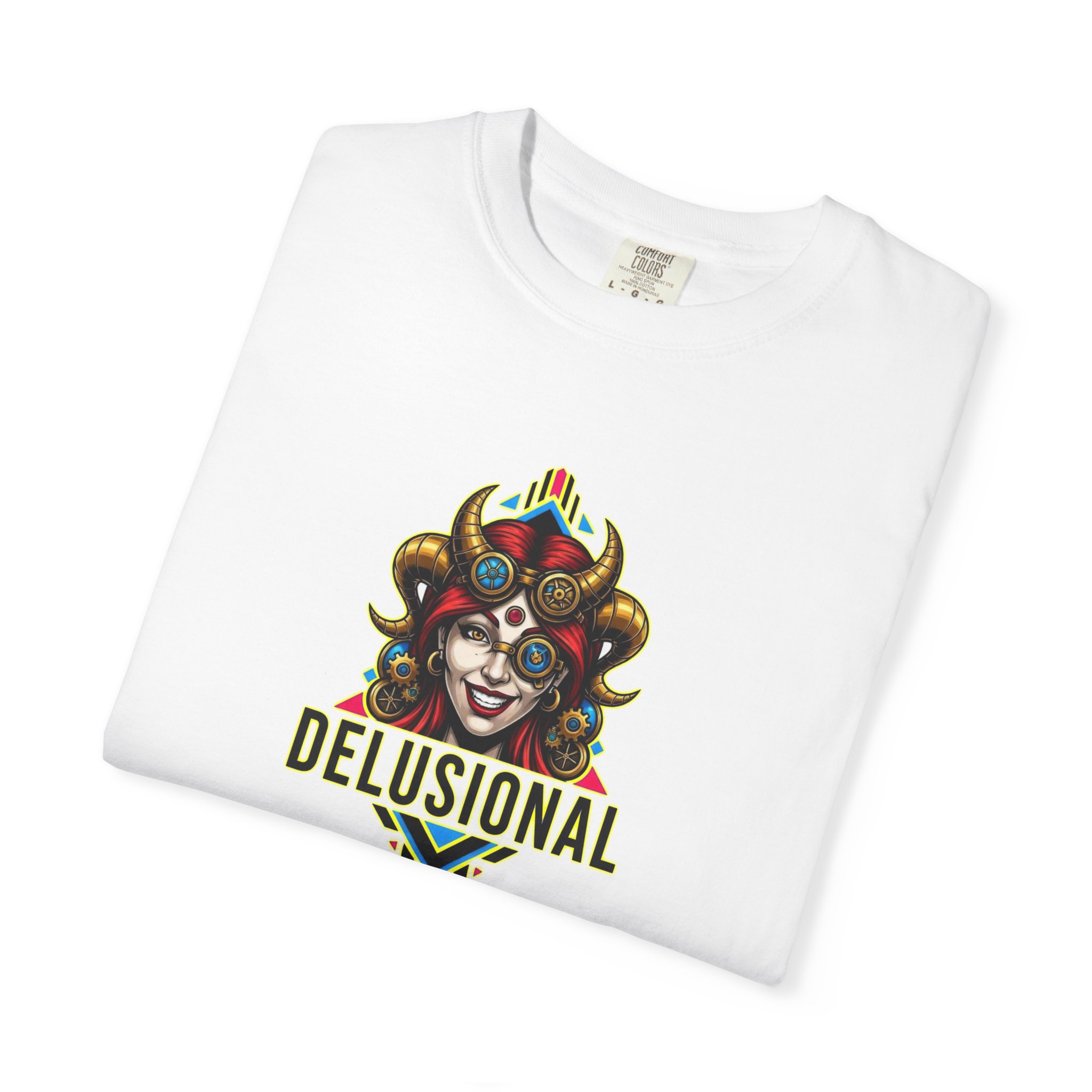 DELUSIONAL - LADY DEVIL - Unisex Garment-Dyed T-shirt - Image 2