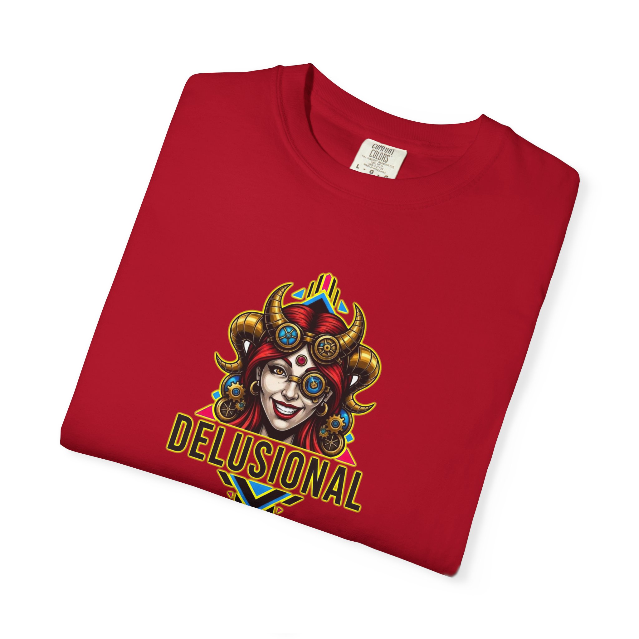 DELUSIONAL - LADY DEVIL - Unisex Garment-Dyed T-shirt - Image 15