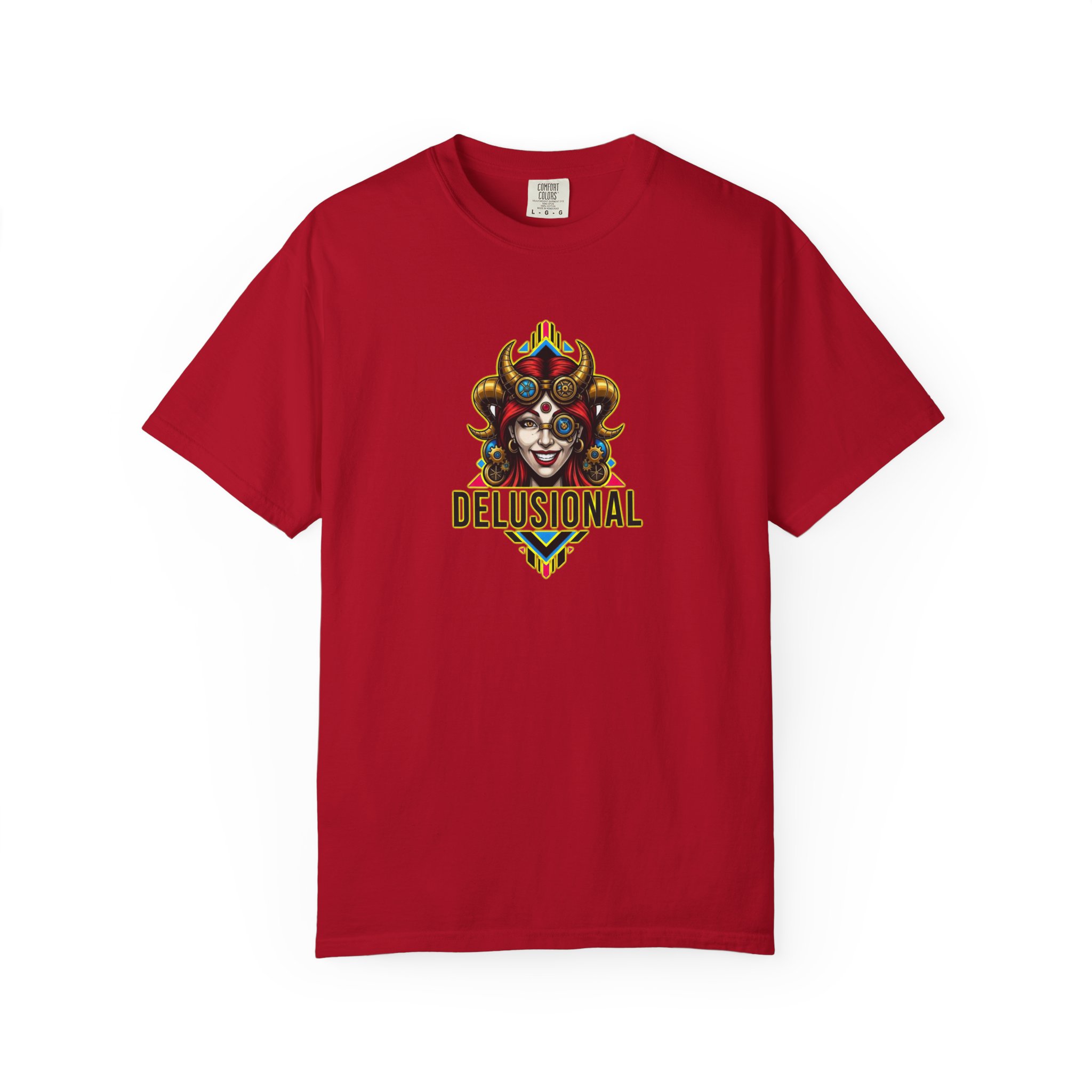 DELUSIONAL - LADY DEVIL - Unisex Garment-Dyed T-shirt - Image 13