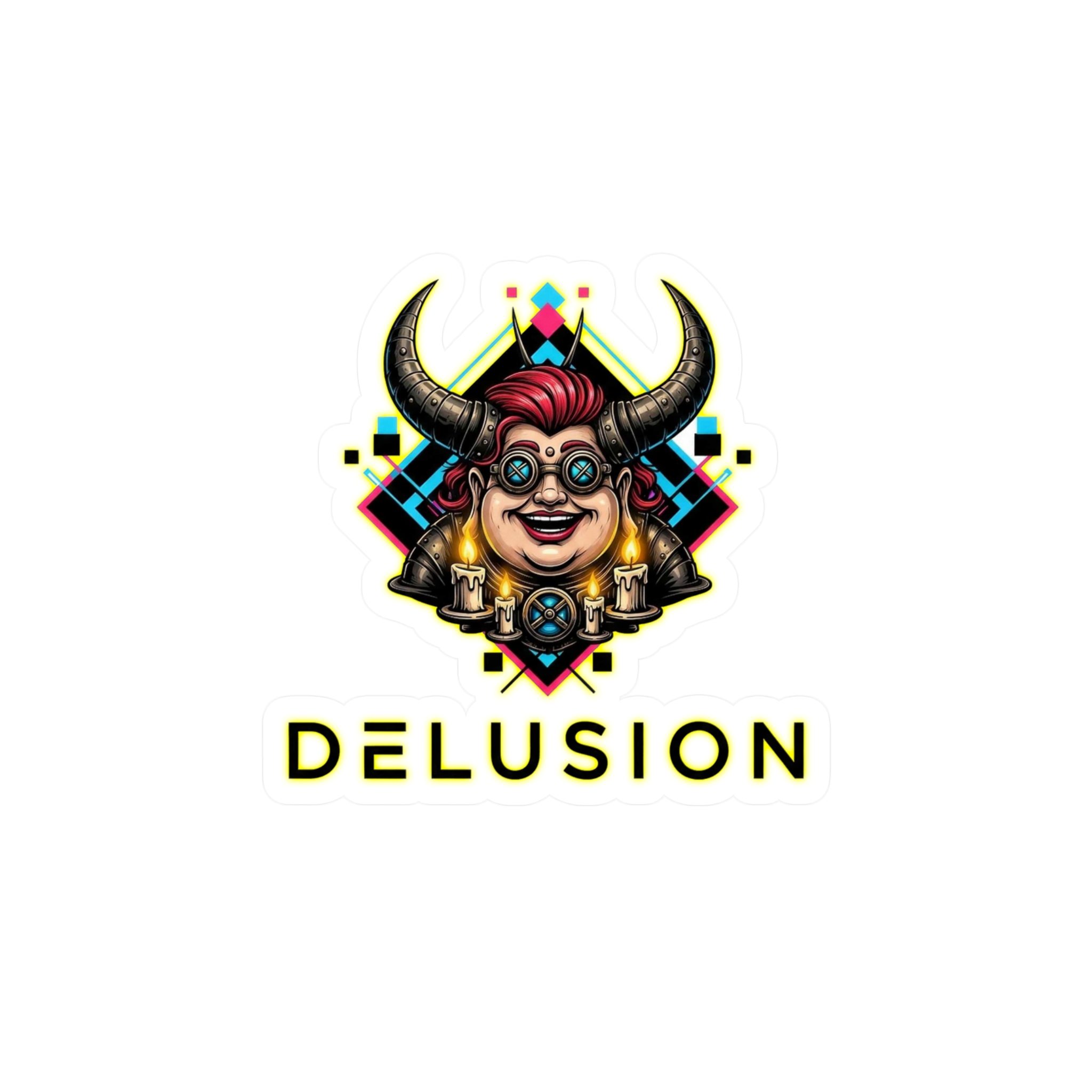 Delusion Graphics Sticker BUDDHA DEVIL – DELUSION – 4″ x 6″ Classic Curvy Kiss-Cut Vinyl Sticker ...