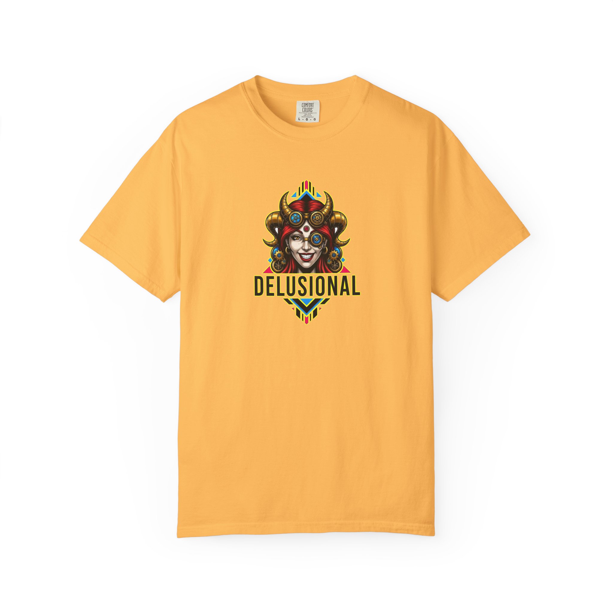 DELUSIONAL - LADY DEVIL - Unisex Garment-Dyed T-shirt - Image 4