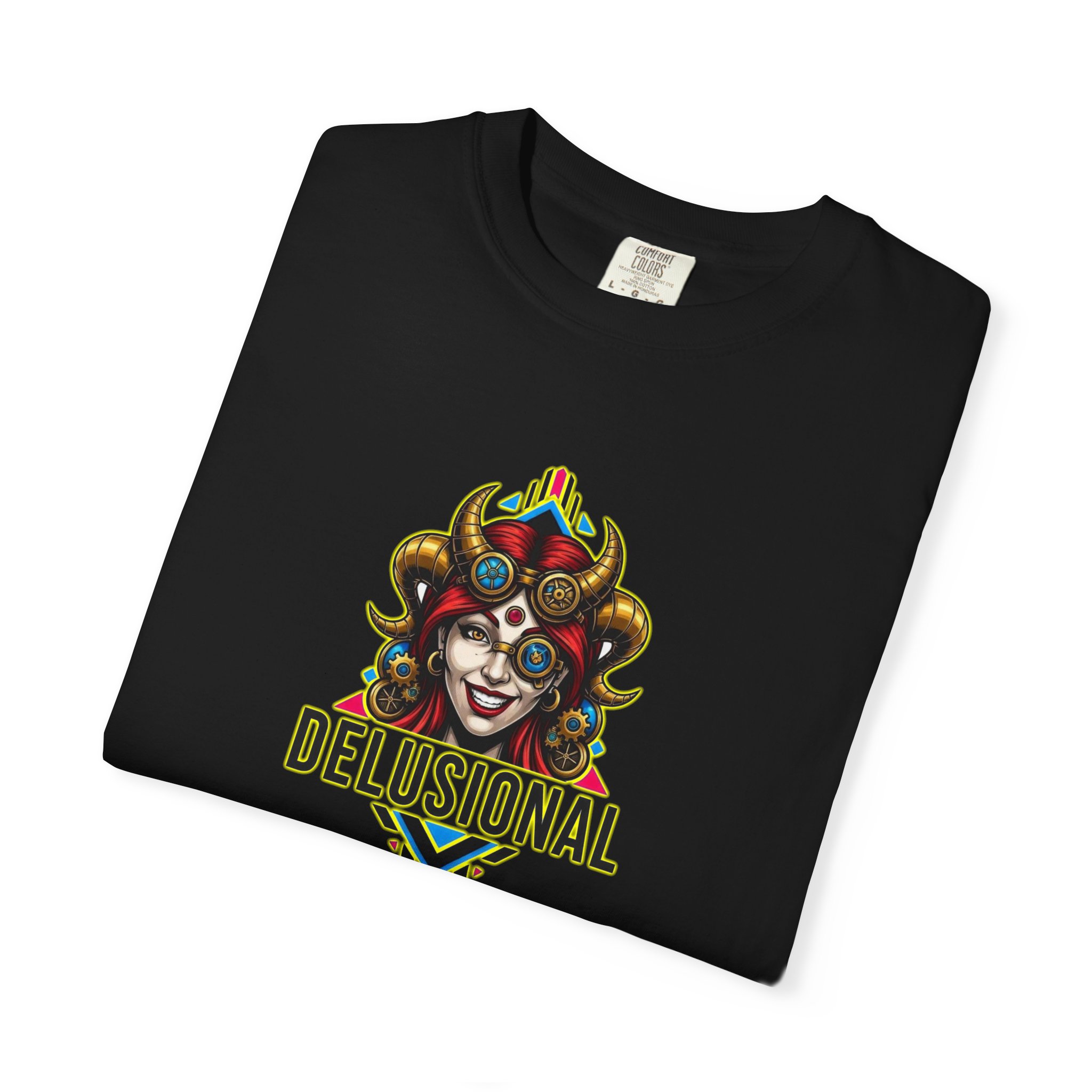 DELUSIONAL - LADY DEVIL - Unisex Garment-Dyed T-shirt - Image 11