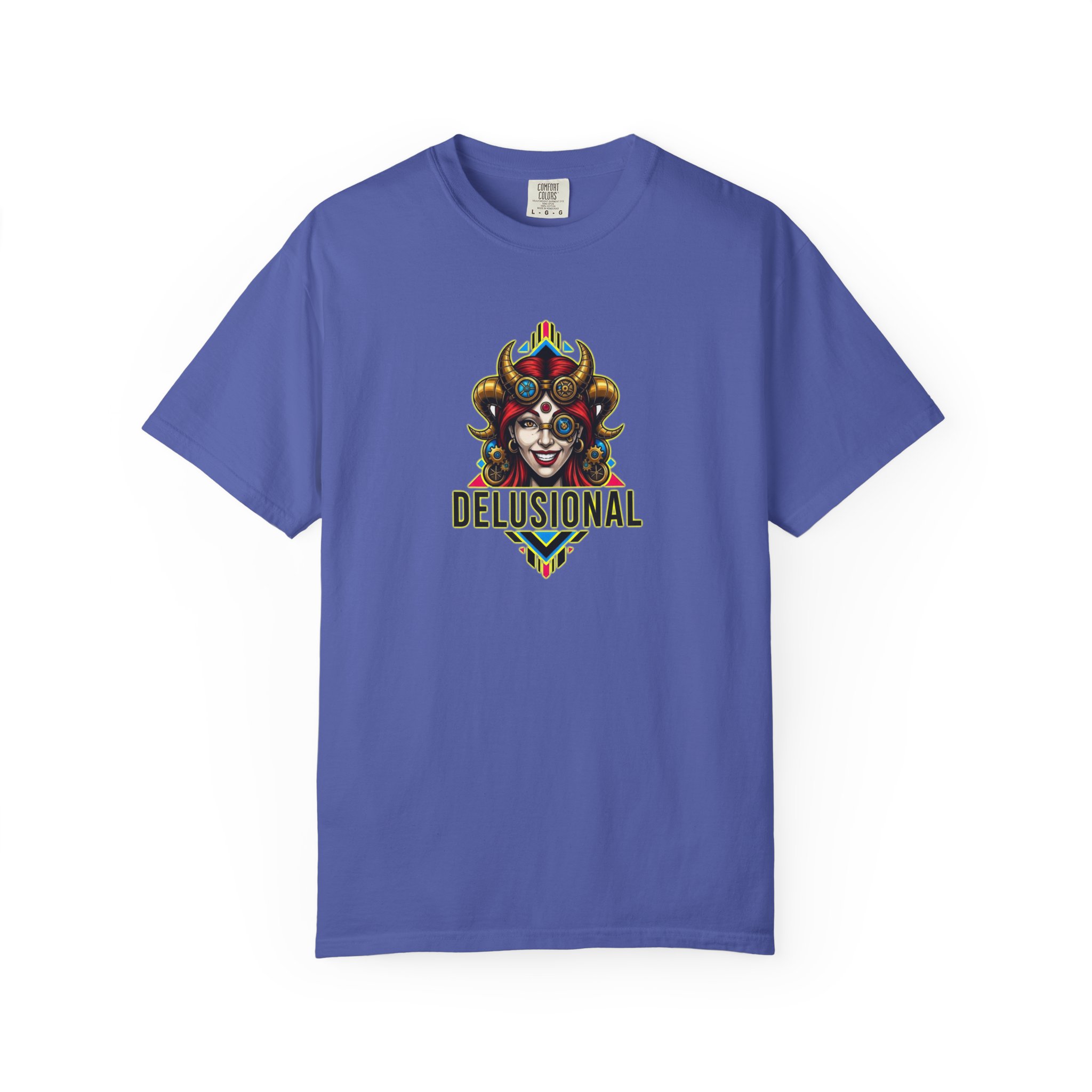 DELUSIONAL - LADY DEVIL - Unisex Garment-Dyed T-shirt - Image 7