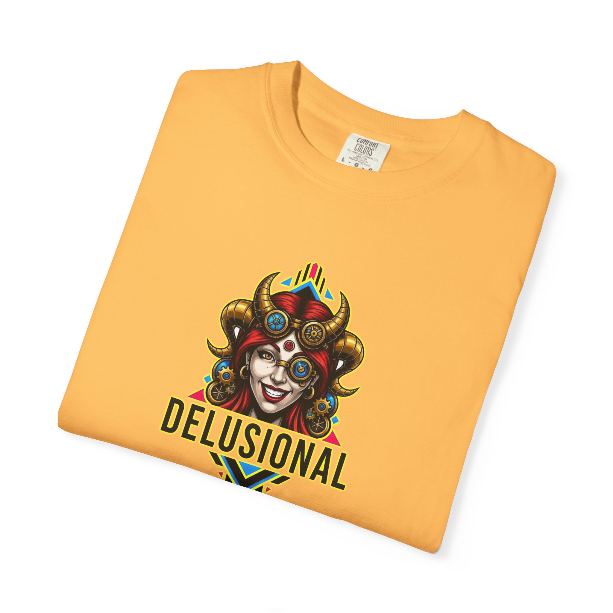 DELUSIONAL - LADY DEVIL - Unisex Garment-Dyed T-shirt - Image 5
